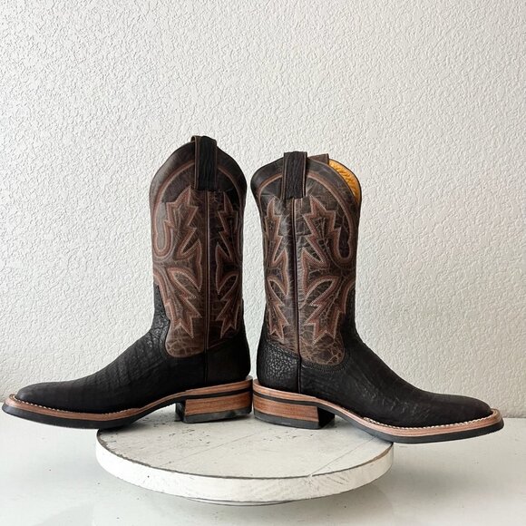 NEW Rod Patrick Mens Cowboy Boots 6.5 B Brown Shark Leather Western Square Toe - Picture 7 of 12